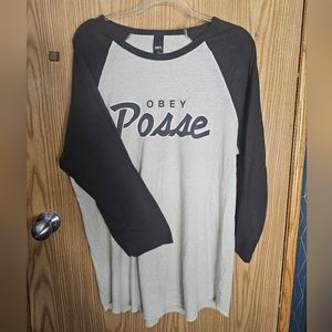 XL Obey posse mid sleeve shirt